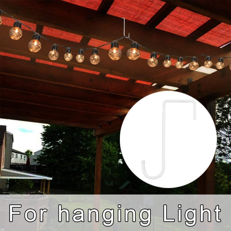 HiGift 8 Pack Vinyl Fence Hooks, 2 x 6 inch Patio Hangers White Powder Coated Steel Fence Hangers for Hanging Plants, Planters, Bird Feeders, Lights, Pool Tools - Image 4